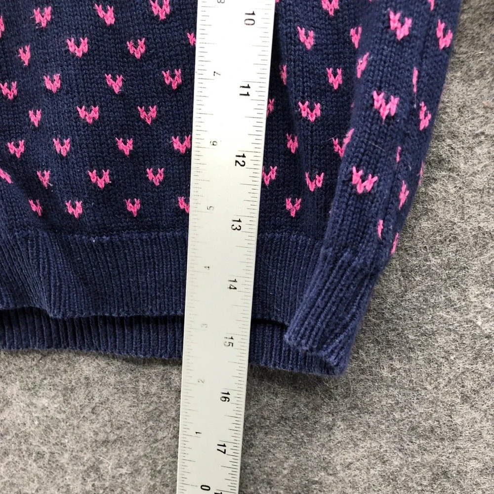 OshKosh B'gosh Girls 3T Fair Isle Unicorn Sweater Navy Blue Pink Cotton Blend